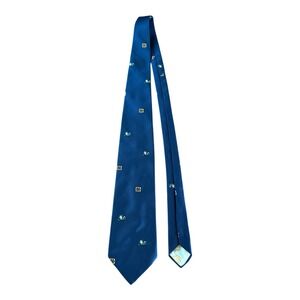 Vintage Chipp‎ Tie Notre Dame Fighting Irish Navy Blue Yellow ND & Leprechaun